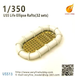 Very Fire USS13 - 1:350 USS Life Ellipse Rafts - 32 sets
