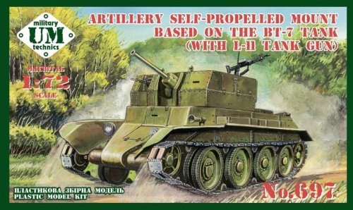 Przejdź do produktu Unimodels UM-MT 697 - 1:72 Artillery Self-Propelled Mount Based on the BT-7 Tank with L-11 Tank Gun)