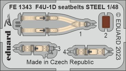 Przejdź do produktu Eduard FE1343 - 1:48 F4U-1D seatbelts - Steel
