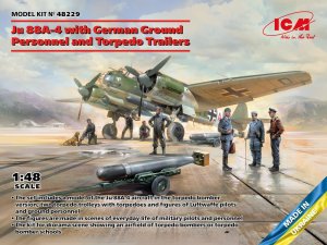 ICM 48229 - 1:48 Ju 88A-4 with German Ground Personnel and Torpedo Trailers