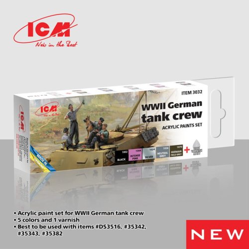 Przejdź do produktu ICM 3032 - Zestaw farb WWII German Tank Crew