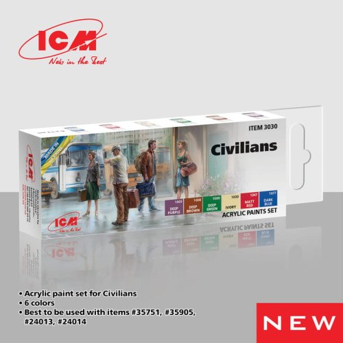 Przejdź do produktu ICM 3030 - Zestaw farb Civilians