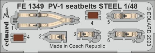 Przejdź do produktu Eduard FE1349 - 1:48 PV-1 seatbelts - Steel