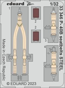Eduard 33346 - 1:32 P-40B seatbelts - Steel