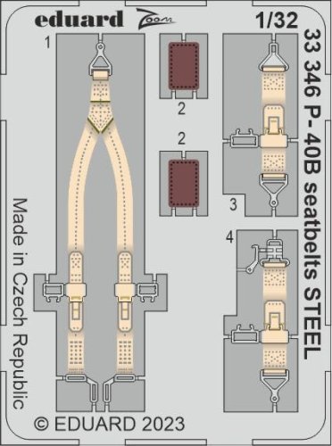 Przejdź do produktu Eduard 33346 - 1:32 P-40B seatbelts - Steel