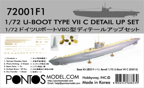 Przejdź do produktu Pontos 72001F1 - 1:72 U-Boot Type VII C Detail up set
