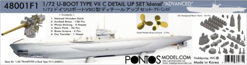 Przejdź do produktu Pontos 48001F1 - 1:48 U-Boot Type VII C Detail up set