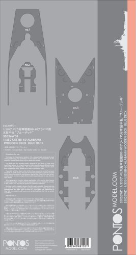 Przejdź do produktu Pontos 35026WD1 - 1:350 USS BB-60 Alabama Wooden Deck set Type 1