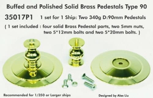 Przejdź do produktu Pontos 35017P1 - 1:200 Buffed and Polished Solid Brass Pedestals Type 90