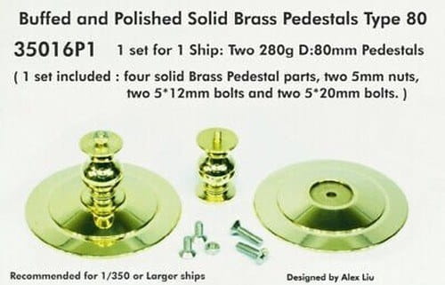 Przejdź do produktu Pontos 35016P1 - 1:350 Buffed and Polished Solid Brass Pedestals Type 80