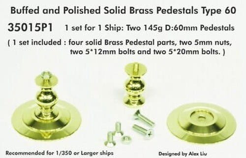 Przejdź do produktu Pontos 35015P1 - 1:350 Buffed and Polished Solid Brass Pedestals Type 60