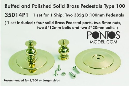 Przejdź do produktu Pontos 35014P1 - 1:200 Buffed and Polished Solid Brass Pedestals Type 100