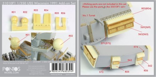 Przejdź do produktu Pontos 31010F1 - 1:350 USS Wisconsin 1991 Add-on Set