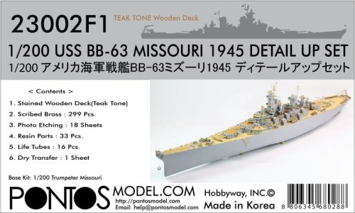 Przejdź do produktu Pontos 23002F1 - 1:200 USS BB-63 Missouri 1945 Detail up set Teak tone deck