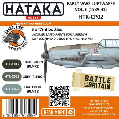 Przejdź do produktu Hataka CP02 - Zestaw farb Early WW2 Luftwaffe Vol. II 1939-41