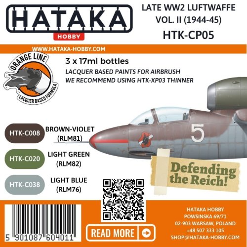 Przejdź do produktu Hataka CP05 - Zestaw farb Late WW2 Luftwaffe Vol. II 1944-45