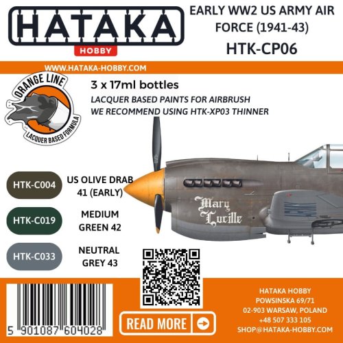 Przejdź do produktu Hataka CP06 - Zestaw farb Early WW2 U.S. Army Air Force 1941-43
