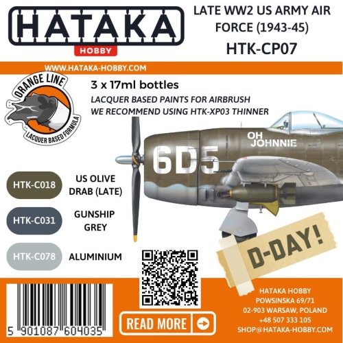 Przejdź do produktu Hataka CP07 - Zestaw farb Late WW2 U.S. Army Air Force 1943-45