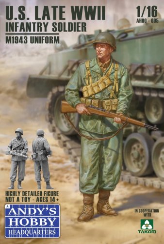 Przejdź do produktu Andy's Hobby Headquarters AHHQ-005 - 1:16 US Infantry Late WWII / Korean War M1943 Uniform