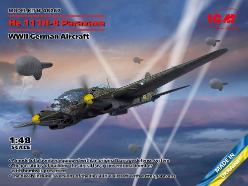 Przejdź do produktu ICM 48267 - 1:48 He 111H-8 Paravane WWII German Aircraft