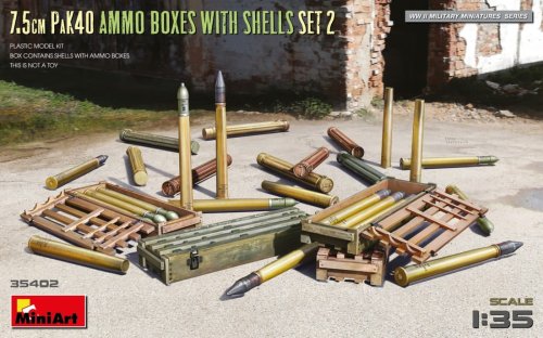 Przejdź do produktu Miniart 35402 - 1:35 7,5 cm PaK 40 Ammo Boxes With Shells Set 2