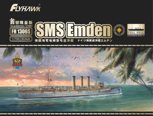 Przejdź do produktu Flyhawk FH1306S-Set - 1:700 SMS Emden - Deluxe Edition Set Version