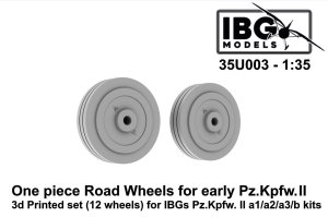 IBG 35U003 - 1:35 One Piece Road Wheels for Early Pz.Kpfw. II 3D Printed Set (12 Wheels) for IBG Pz. II