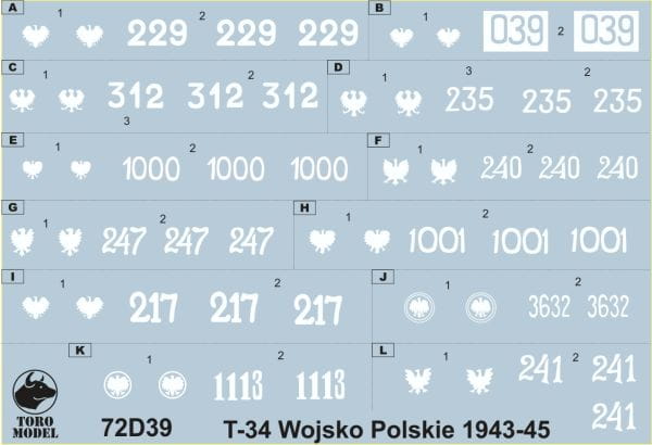 Przejdź do produktu TORO MODEL 72D39 - 1:72 Czołgi T-34 w Wojsku Polskim 1943 - 1945