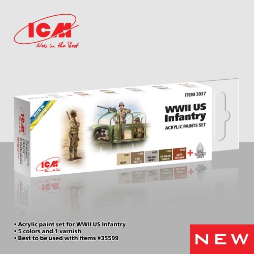 Przejdź do produktu ICM 3037 - Zestaw farb WWII US Infantry