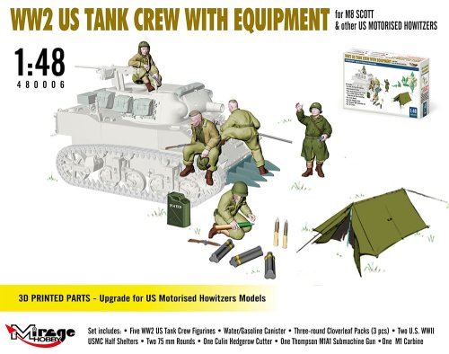 Przejdź do produktu Mirage 480006 - 1:48 WW2 US Tank Crew With Equipment for M8 Scott & other US Motoresed Howitzer