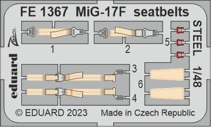 Przejdź do produktu Eduard FE1367 - 1:48 MiG-17F seatbelts - Steel