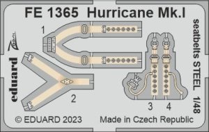 Eduard FE1365 - 1:48 Hurricane Mk.I seatbelts - Steel