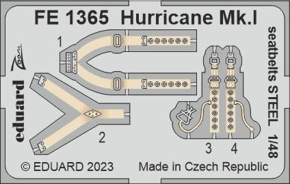 Przejdź do produktu Eduard FE1365 - 1:48 Hurricane Mk.I seatbelts - Steel