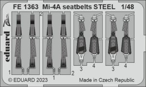 Eduard FE1363 - 1:48 Mi-4A seatbelts - Steel