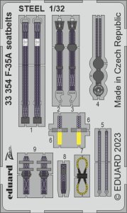 Eduard 33354 - 1:32 F-35A seatbelts - Steel