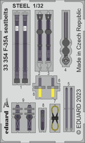 Przejdź do produktu Eduard 33354 - 1:32 F-35A seatbelts - Steel