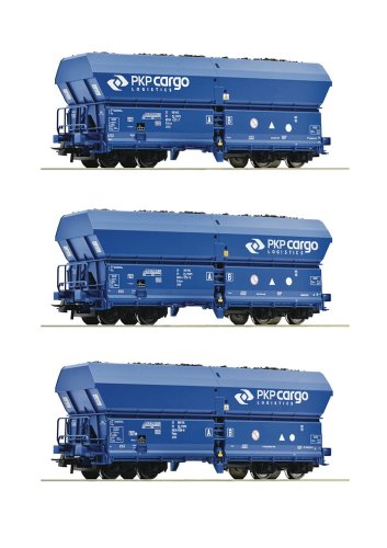 Przejdź do produktu ROCO 76046 H0 - Zestaw 3 wagonów samowyładowczych Falns z ładunkiem PKP Cargo