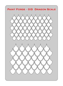 Paint Forge PFST013M - Dragon Scale Stencils M - szablon malarski