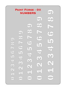 Paint Forge PFST011M - Numbers Stencils M - szablon malarski