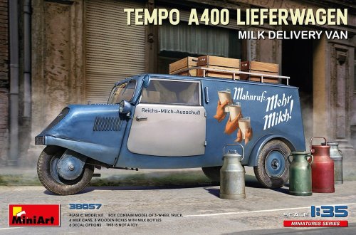 Przejdź do produktu Miniart 38057 - 1:35 Tempo A400 Lieferwagen Milk Delivery Van