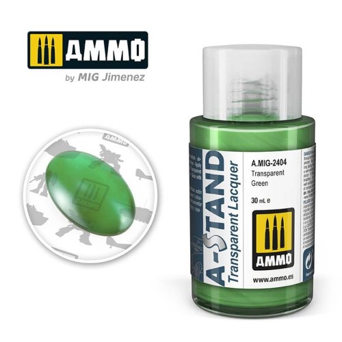 Przejdź do produktu Ammo Mig 2404 - Farba A-Stand Transparent Green 30 ml