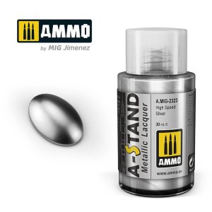 Ammo Mig 2323 - Farba A-Stand Metallic High Speed Silver 30 ml