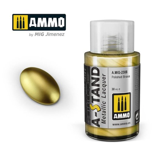 Przejdź do produktu Ammo Mig 2308 - Farba A-Stand Metallic Polished Brass 30 ml