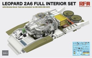 Rye Field Model 5093 - 1:35 Leopard 2A6 Full Interior Set with Ukraine Decal for RFM-5065/76 - Tank Not included