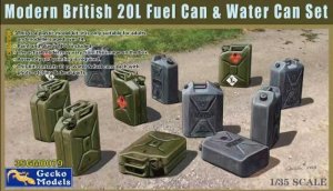 Gecko Models 35GM0079 - 1:35 Modern British 20L Fuel Can & Water Can Set