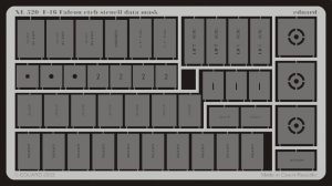 EDUARD XL520 - 1:32 F-16 etch stencil data mask -etch