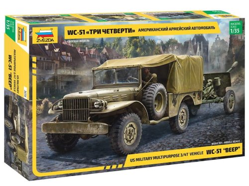 Przejdź do produktu Zvezda 3656 - 1:35 3/4t WC-51 Beep US WWII Military Multi-Purpose Vehicle