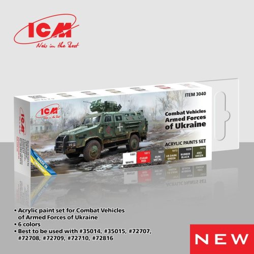 Przejdź do produktu ICM 3040 - Zestaw farb Combat Vehicles Armed Forces of Ukraine