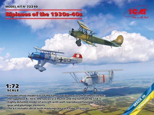 Przejdź do produktu ICM 72210 - 1:72 Biplanes of the 1930s-40s