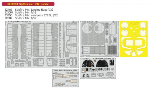 Przejdź do produktu Eduard BIG33153 - 1:32 Spitfire Mk.I